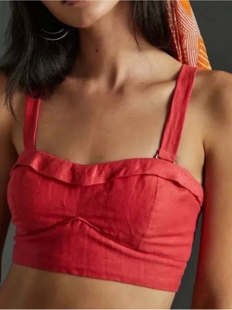Maeve Red Cropped Tank With Wide Straps